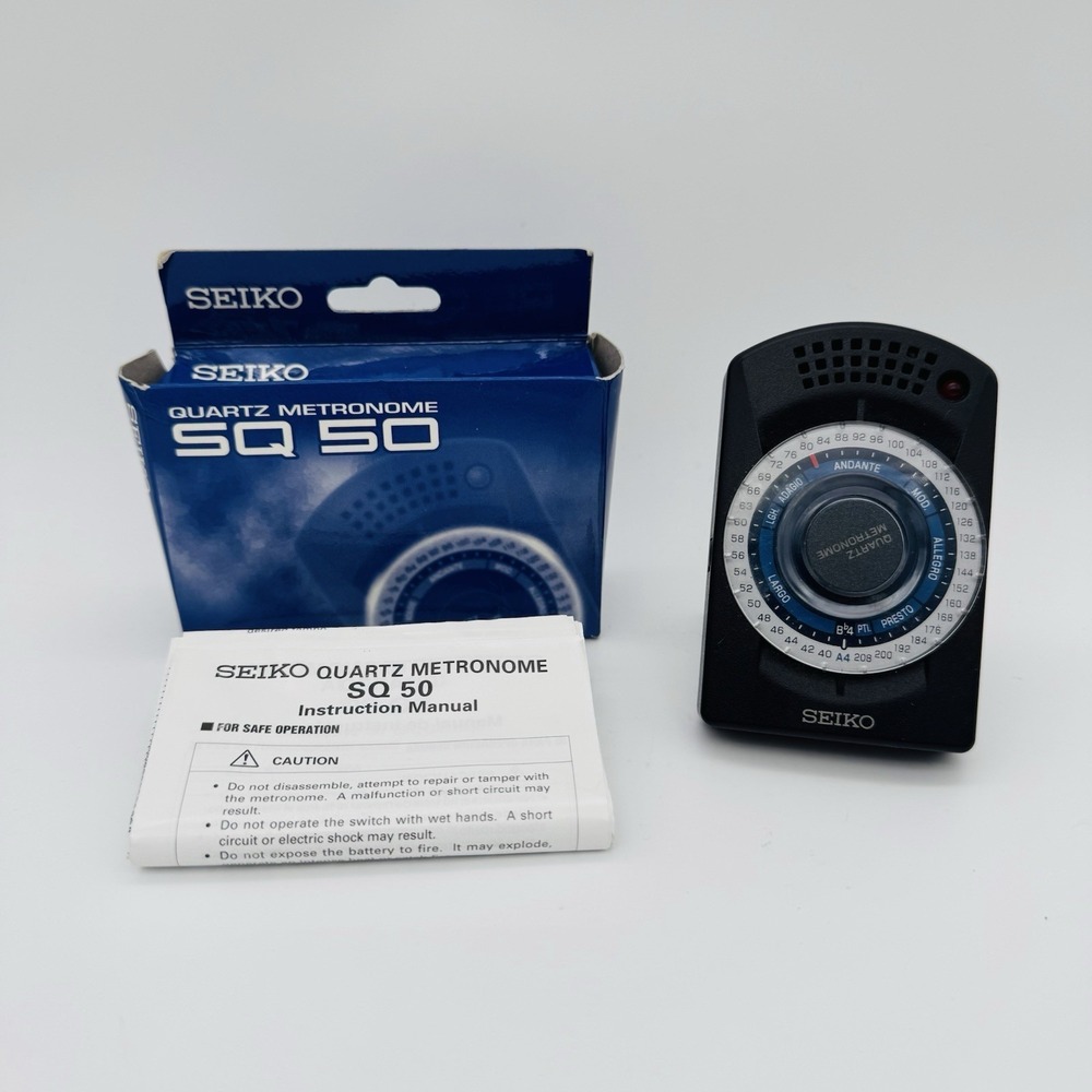 Vintage Seiko Metronome SQ50 Quartz Black S-Yard - Works great w/ Video